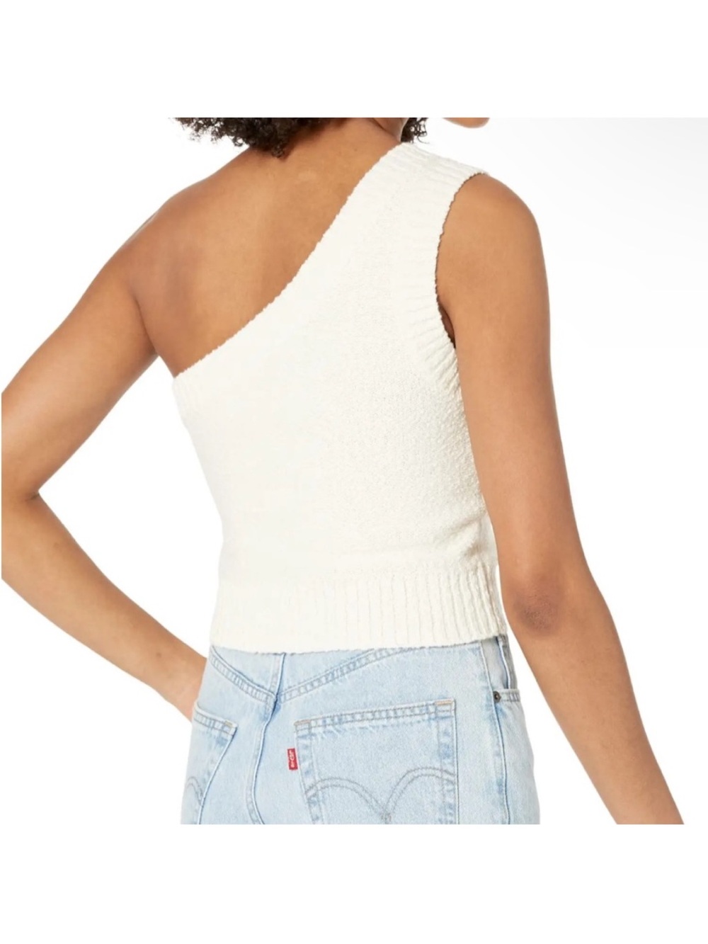 NWOT Madewell Textural-knit One-shoulder Sweater Tank Crop - Cream - Size S